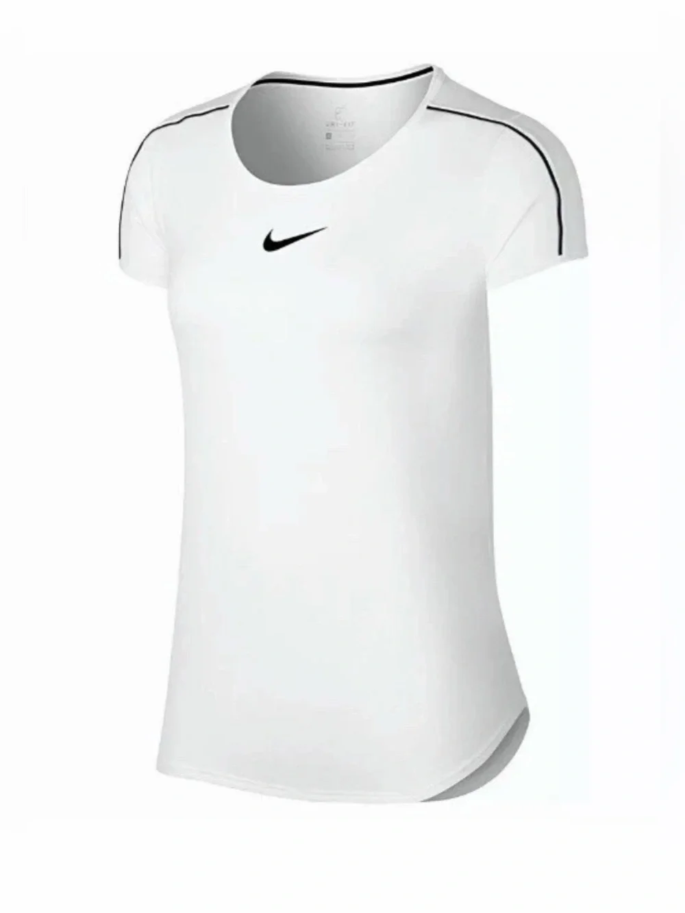 Nike Women's Slim Fit NikeCourt Dri-FIT Tennis White T-Shirt  (Medium)-“939328”